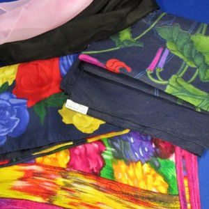 Beautiful Assortment Of 8 Print & Solid Scarves